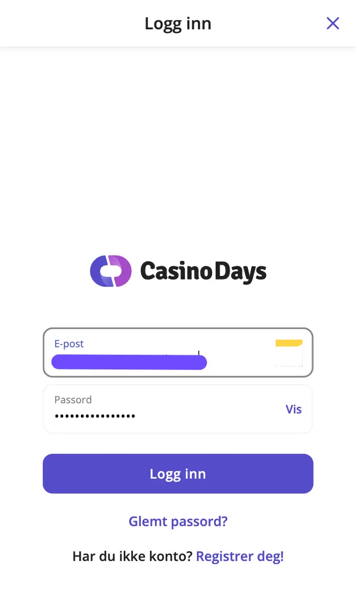 Maria Casino innlogging — mobilvisning